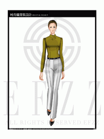 女時尚職業(yè)裝長袖襯衫設計圖182