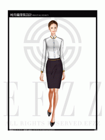 女時尚職業裝長袖襯衫設計圖186