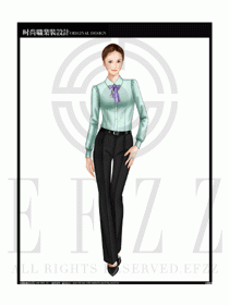 女時(shí)尚職業(yè)裝長(zhǎng)袖襯衫設(shè)計(jì)圖195