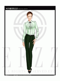 女時尚職業裝長袖襯衫設計圖217