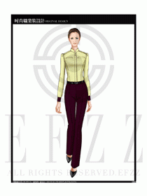 女時尚職業裝長袖襯衫設計圖192
