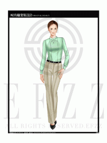 女時(shí)尚職業(yè)裝長袖襯衫設(shè)計(jì)圖201