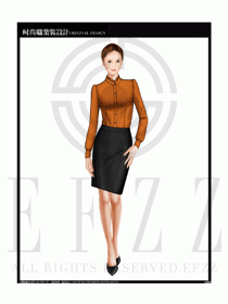 女時尚職業(yè)裝長袖襯衫設計圖204