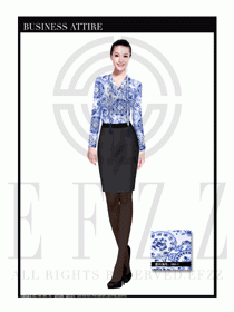 女時尚職業裝長袖襯衫設計圖253