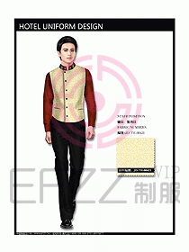 中餐服務員服裝設計效果圖1079