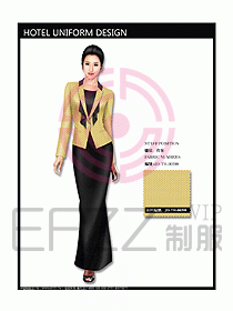 西餐咨客服裝設計效果圖304
