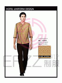 中餐服務員制服設計效果圖1105