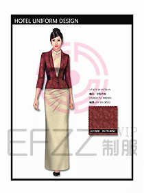 中餐服務員制服設計效果圖1112