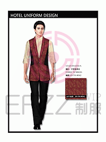 中餐服務員制服設計效果圖1114