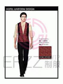 中餐服務員制服設計效果圖1115