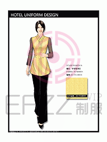 中餐服務員制服設計效果圖1129