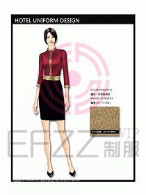 中餐服務員制服設計效果圖1136