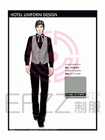 中餐服務員制服設計效果圖1133