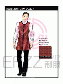 中餐服務員制服設計效果圖1139