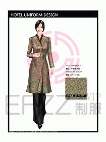 酒店中餐服務員制服效果圖1155