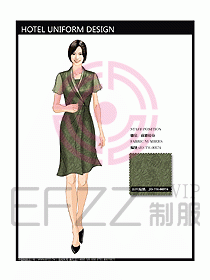 酒店中餐服務員制服效果圖1152