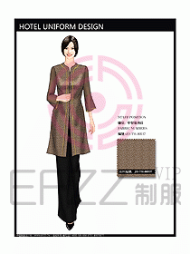 酒店中餐服務(wù)員制服效果圖1157