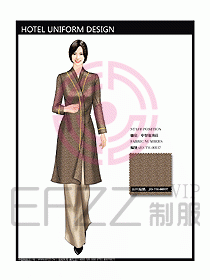 酒店中餐服務員制服效果圖1156