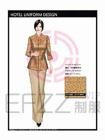 酒店中餐服務員制服效果圖1168