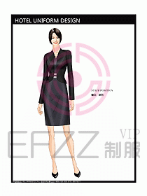 酒店總臺接待員制服設計效果圖434