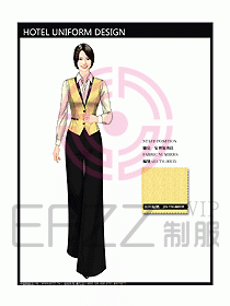 酒店中餐服務員制服設計效果圖1187