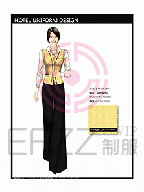 酒店中餐服務員制服設計效果圖1189