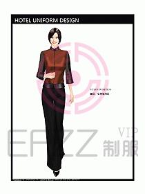 酒店中餐服務員制服設計圖1225