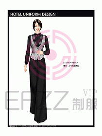 酒店中餐服務員制服設計圖1236