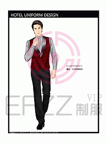 酒店中餐服務(wù)員制服設(shè)計圖1245