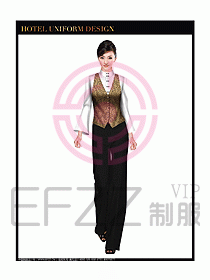 酒店中餐服務員制服設計圖1288