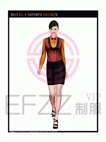 酒店西餐服務生制服設計圖803