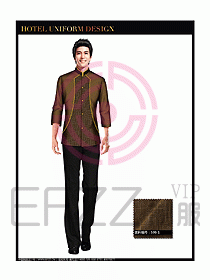 中餐服務員酒店制服設計圖1298