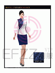 中餐服務員酒店制服設計圖1304