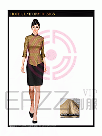 中餐服務員酒店制服設計圖1302
