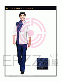 中餐服務員酒店制服設計圖1306
